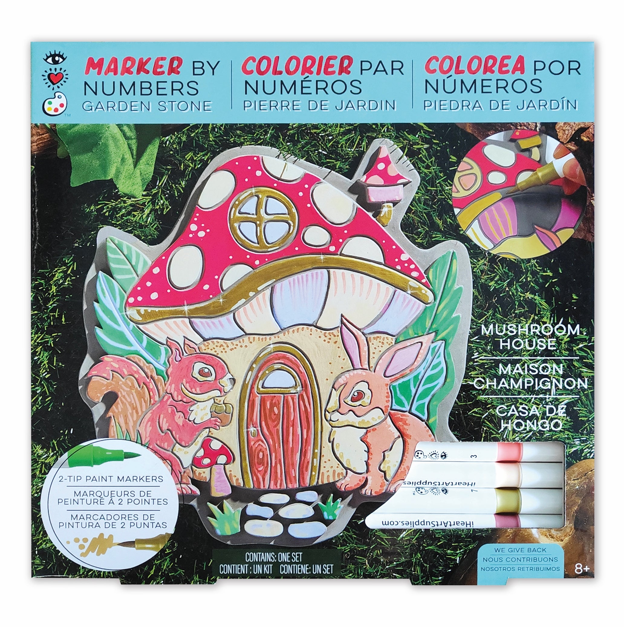 Marker By Number Garden Stone Mushroom