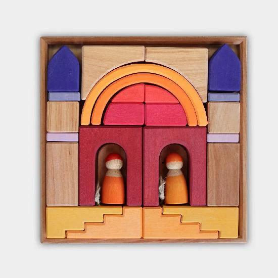 26-Piece Wooden Building World Desert Play Set