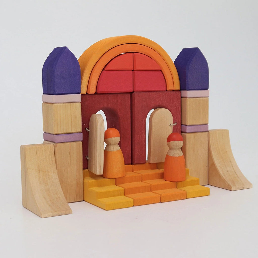 26-Piece Wooden Building World Desert Play Set