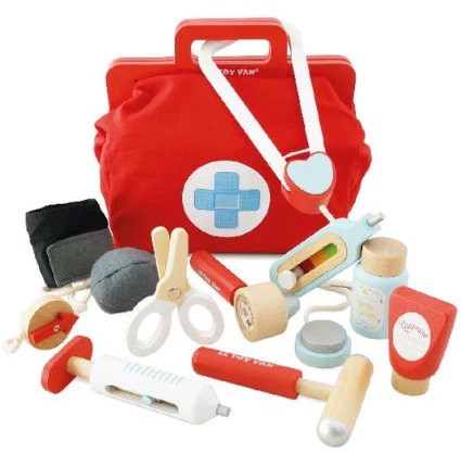 Vintage Doctor Roleplay Wooden Kit - Pretend Play Medical Set