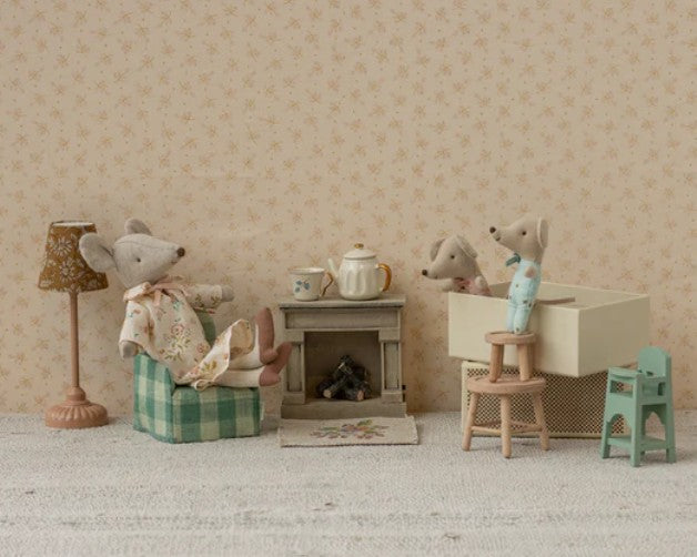 Maileg Fireplace, mouse - off-white