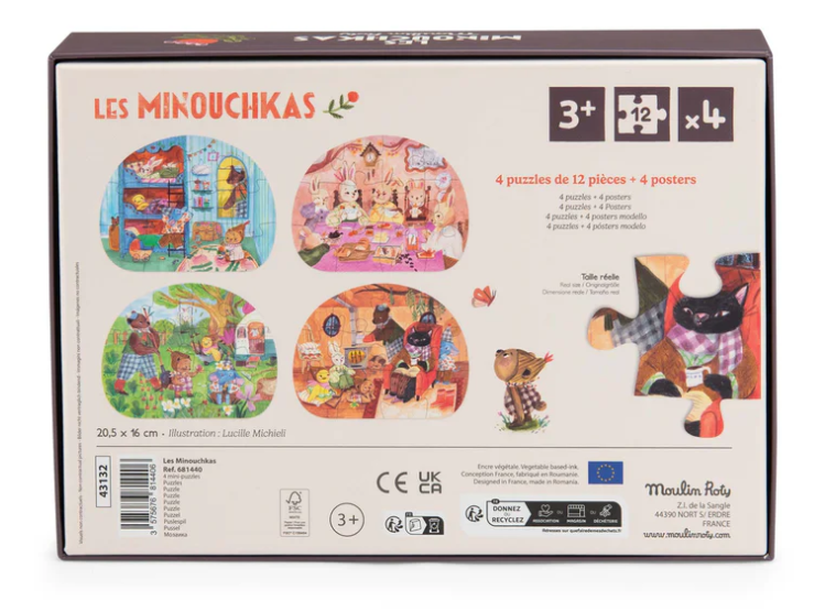 Les Minouchkas - 4 Mini Puzzles A Perfect Day