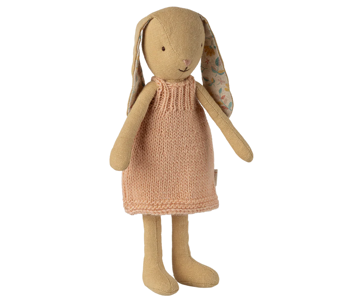 Maileg Bunny, Size 1 - Cream yellow - Knitted Dress