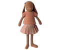 Maileg Bunny, Size 3 - Chocolate brown - Knitted shirt and skirt