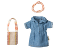 Maileg Denim dress and bag, Mum mouse