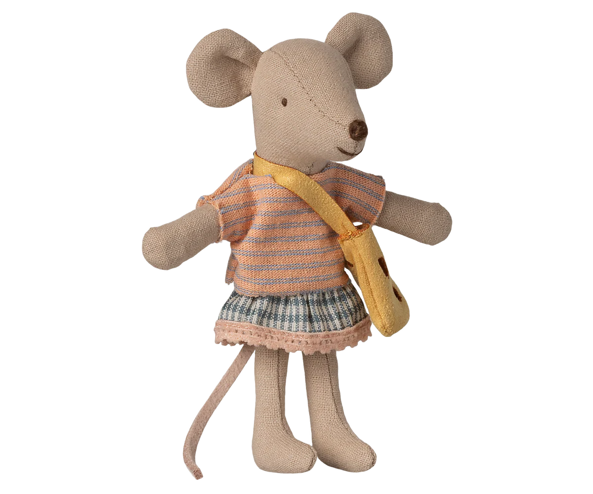 Maileg Little sister mouse with bag