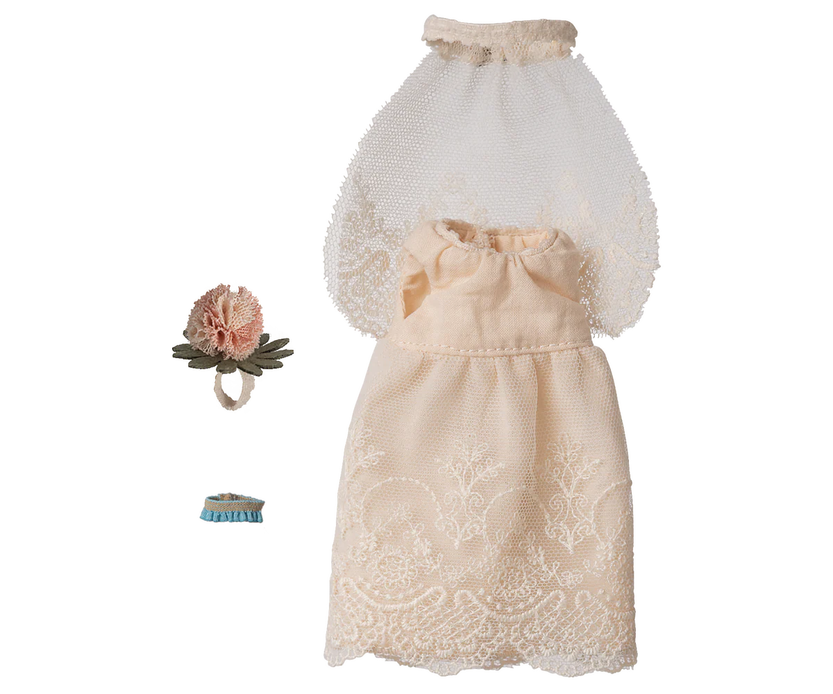 Maileg Wedding dress, Mum mouse
