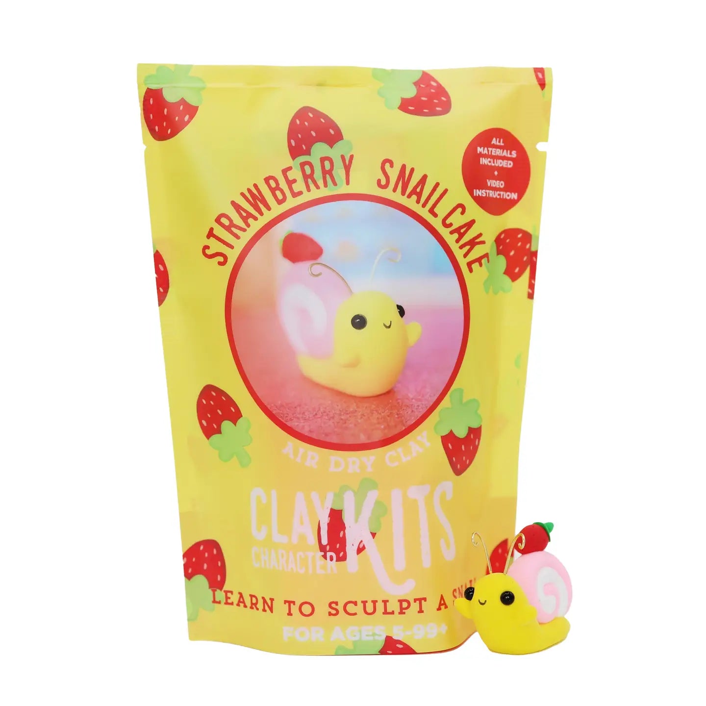 Strawberry Snailcake DIY Air Dry Clay Kit | Fun Craft for Kids