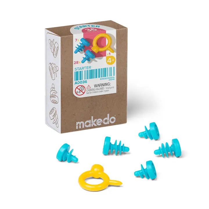 Starter Kit | Makedo Cardboard Construction Set – 36 Pieces for Beginners