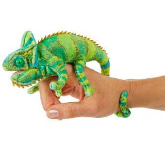 Mini Chameleon Finger Puppet - Interactive Plush Toy