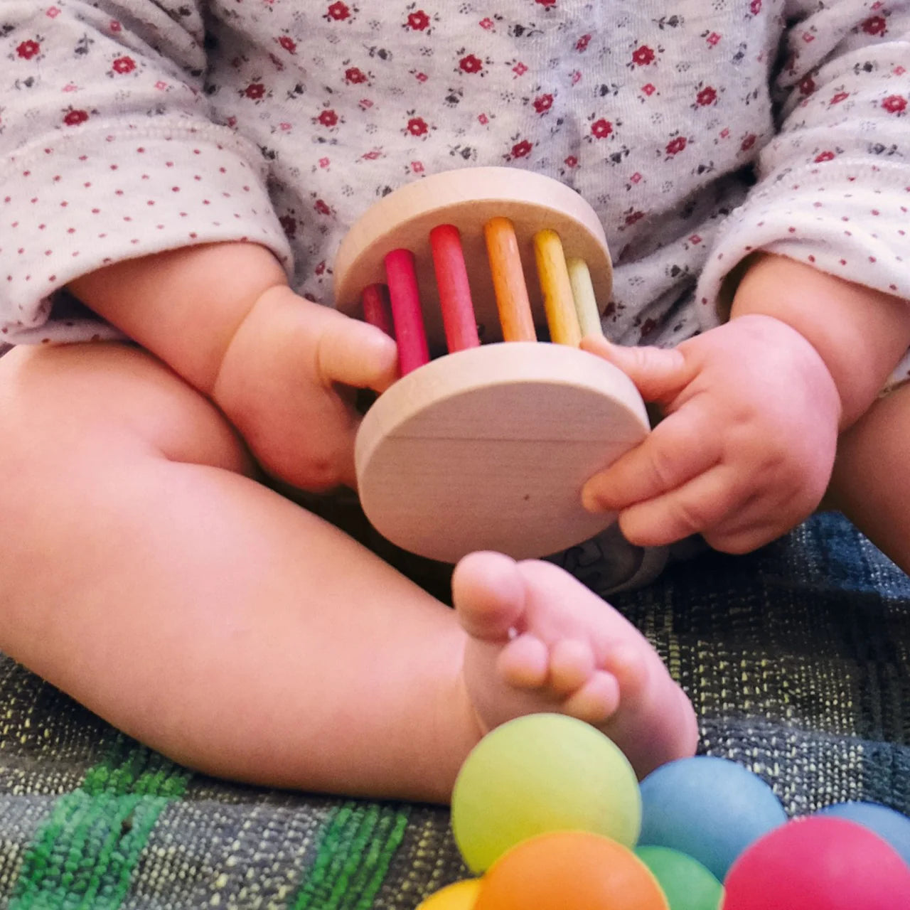Mini Rolling Wheel with Bells (Rainbow)