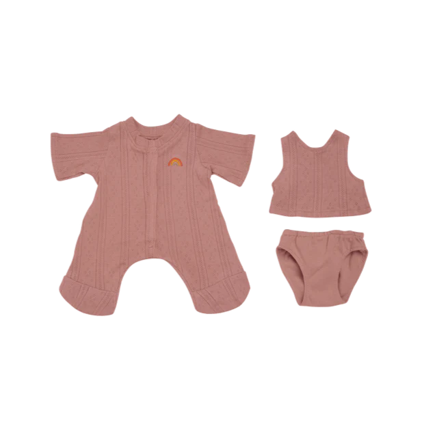 Dinkum Dolls Pointelle PJ Set - Rose