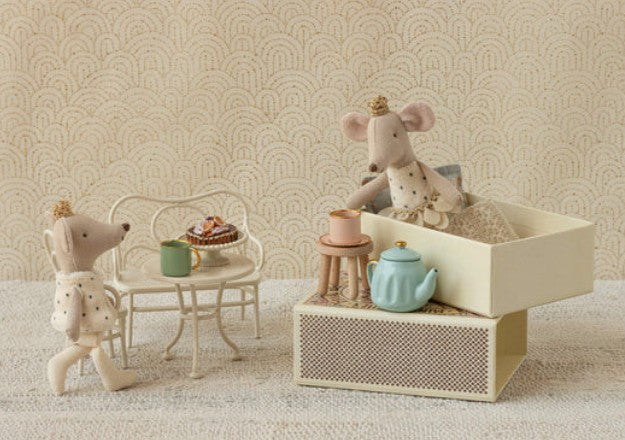 Maileg Royal twin mice, little sister and brother in matchbox