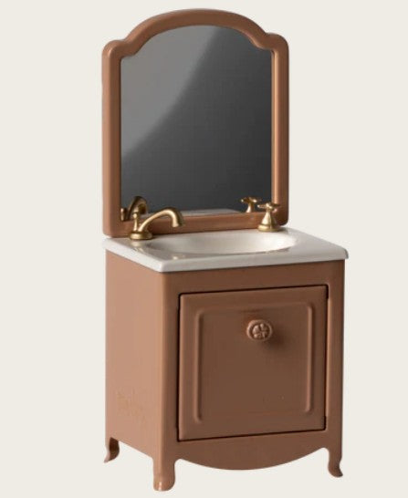 Maileg Sink dresser, mouse - dark powder