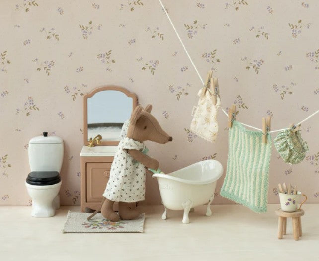 Maileg Sink dresser, mouse - dark powder