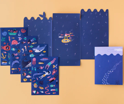 Sea Stickers - 150 Repositionable Ocean Characters, Fish & Mermaids