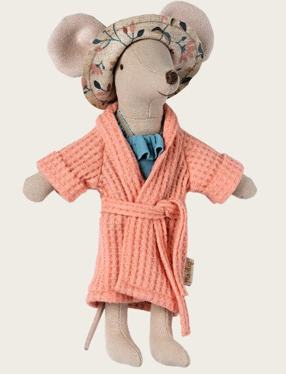 Maileg Bathrobe, Mum Mouse - Coral