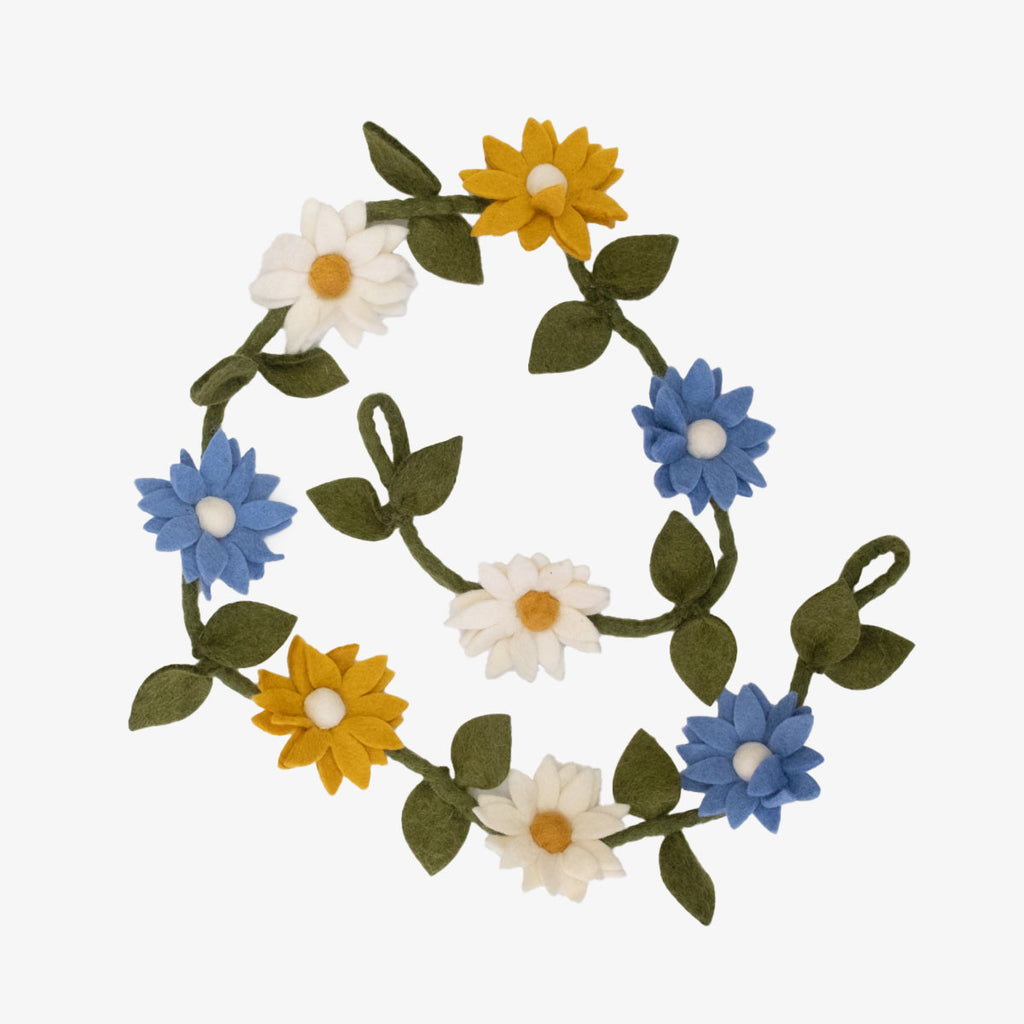 Felt Daisy Garland - Blue