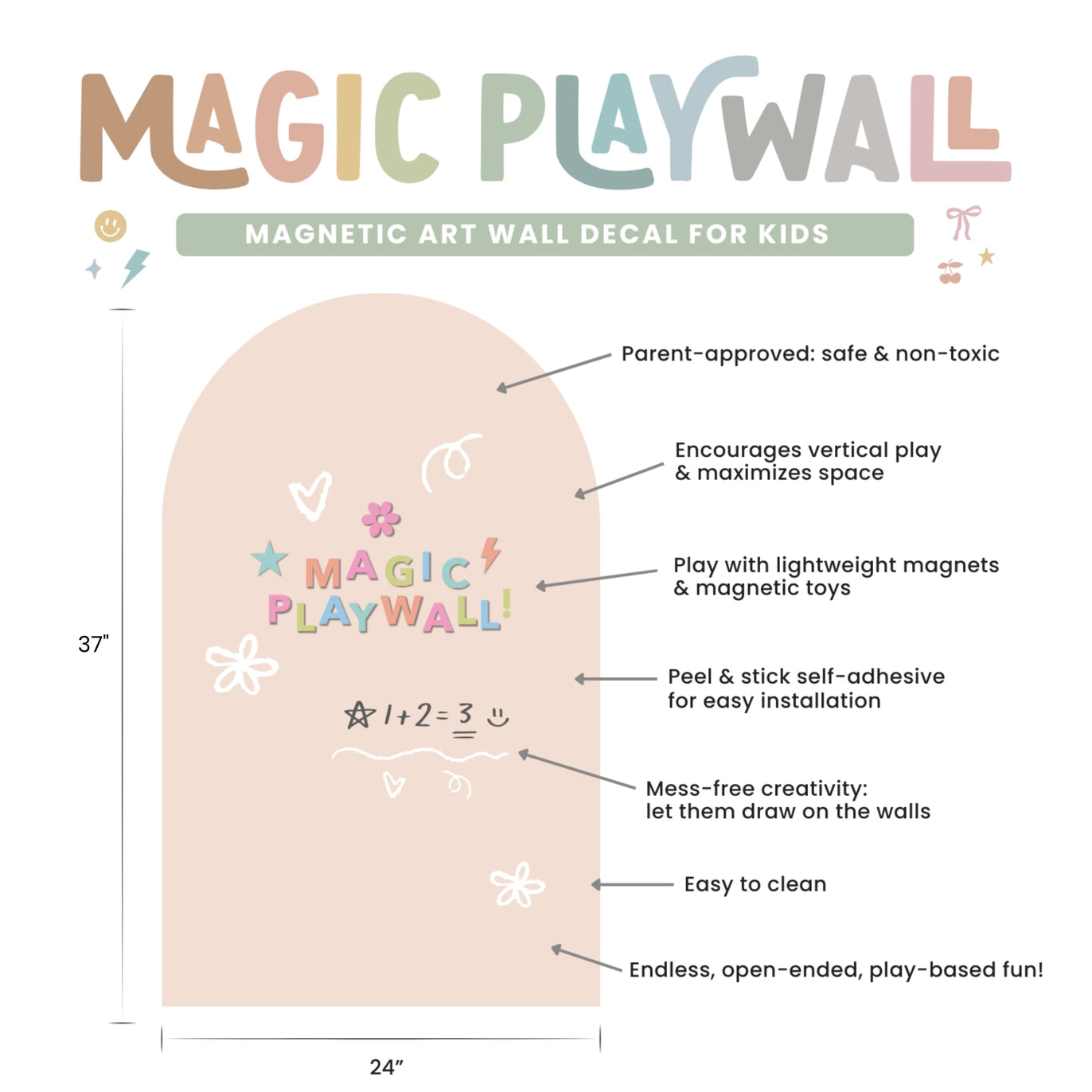 Magic Playwall - Original Arch Magnetic Wall Decal (Blue)