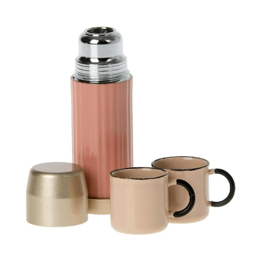 Maileg Thermos and cups, Mouse - Coral