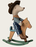 Maileg Cowboy Mouse on Rocking Horse, Little Brother