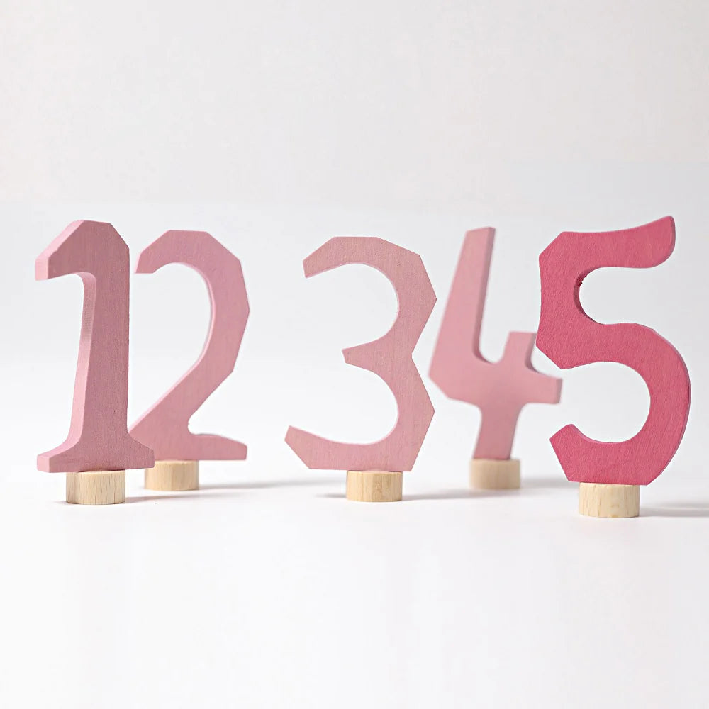 Deco Pink Number Set 1-5 for Celebration Ring
