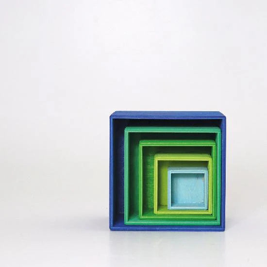 Small Wooden Stacking Boxes - Ocean