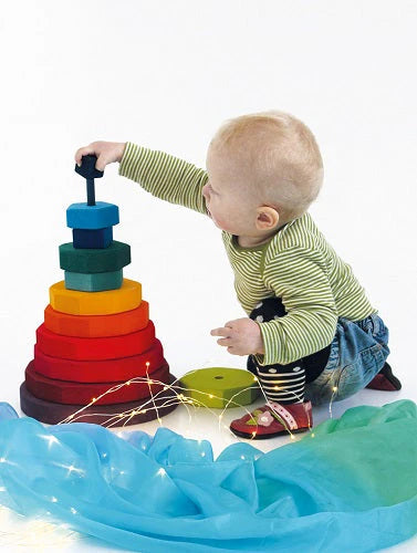 Large Wooden Stacking Tower - Rainbow
