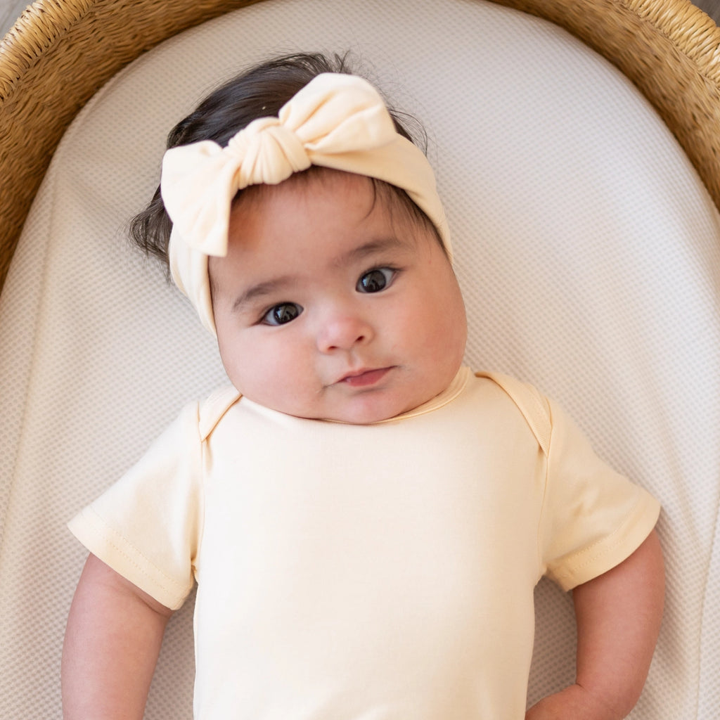 Organic Cotton Baby Knot Headband - Lemonade Yellow