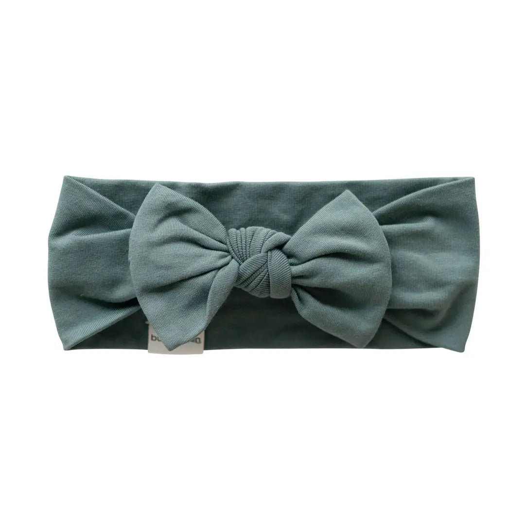 Organic Cotton Baby Knot Headband - Basil Green