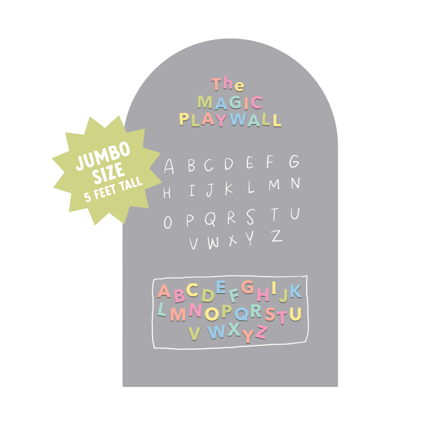Jumbo Magic Playwall - Arch Magnetic Art Wall Decal (Stone Grey)