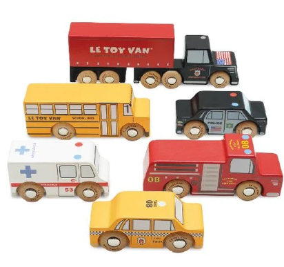 Wooden Transportation Set - New York Vehicles