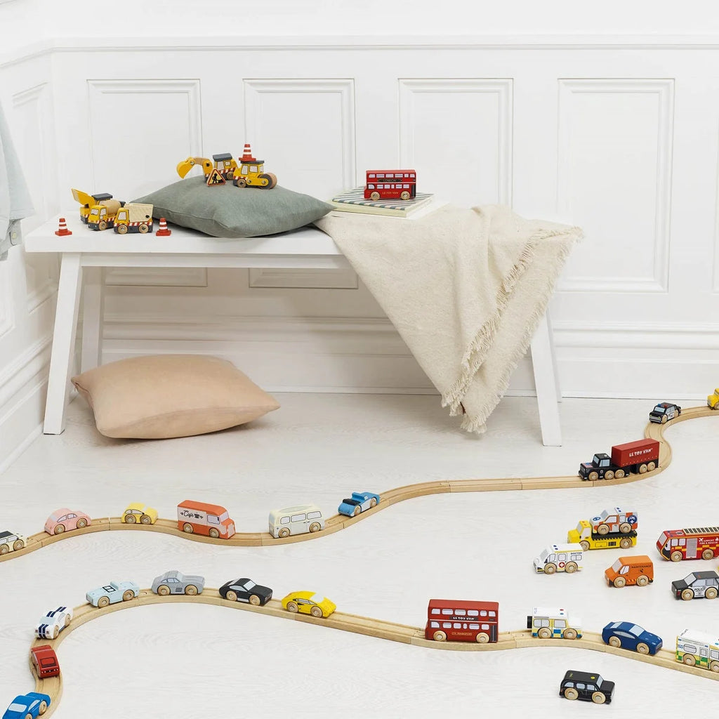 Wooden Vintage Car Set - 6 pcs