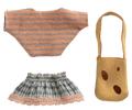 Maileg clothes and bag, little sister mouse
