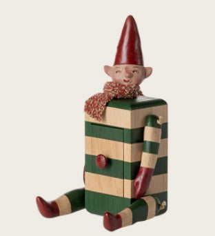 PREORDER Maileg Elf with Drawer (Green)