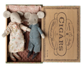Maileg grandma and grandpa mice in cigarbox