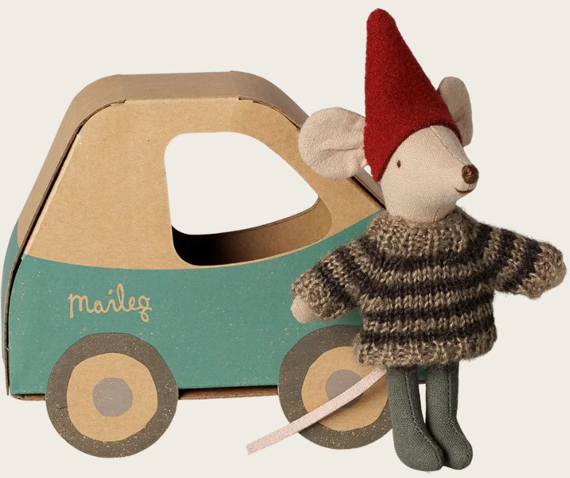 PREORDER Maileg Christmas Mouse, Little Brother in Car Box