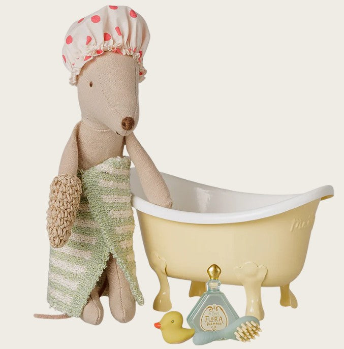 PREORDER Maileg Bathtub Set, Mouse (Yellow)