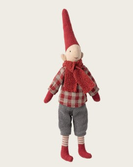 PREORDER Maileg Pixy Size 1 - Boy (Red Checkered Shirt)