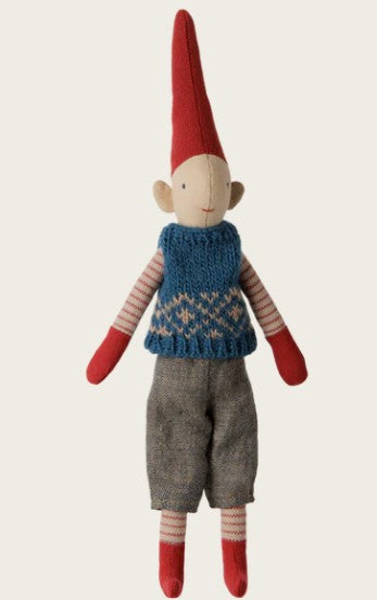 PREORDER Maileg Pixy Size 1 - Boy (Blue Knitted Vest)