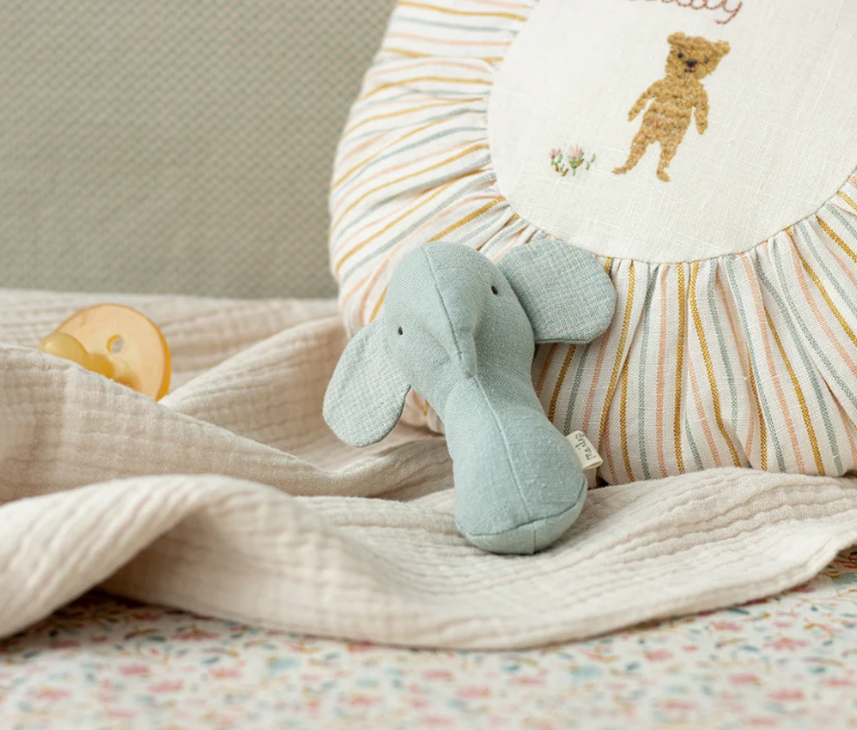 Maileg Lullaby Friends Elephant Rattle (Blue)