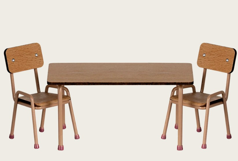 Maileg Mouse Table and Chair Set - Dark Powder