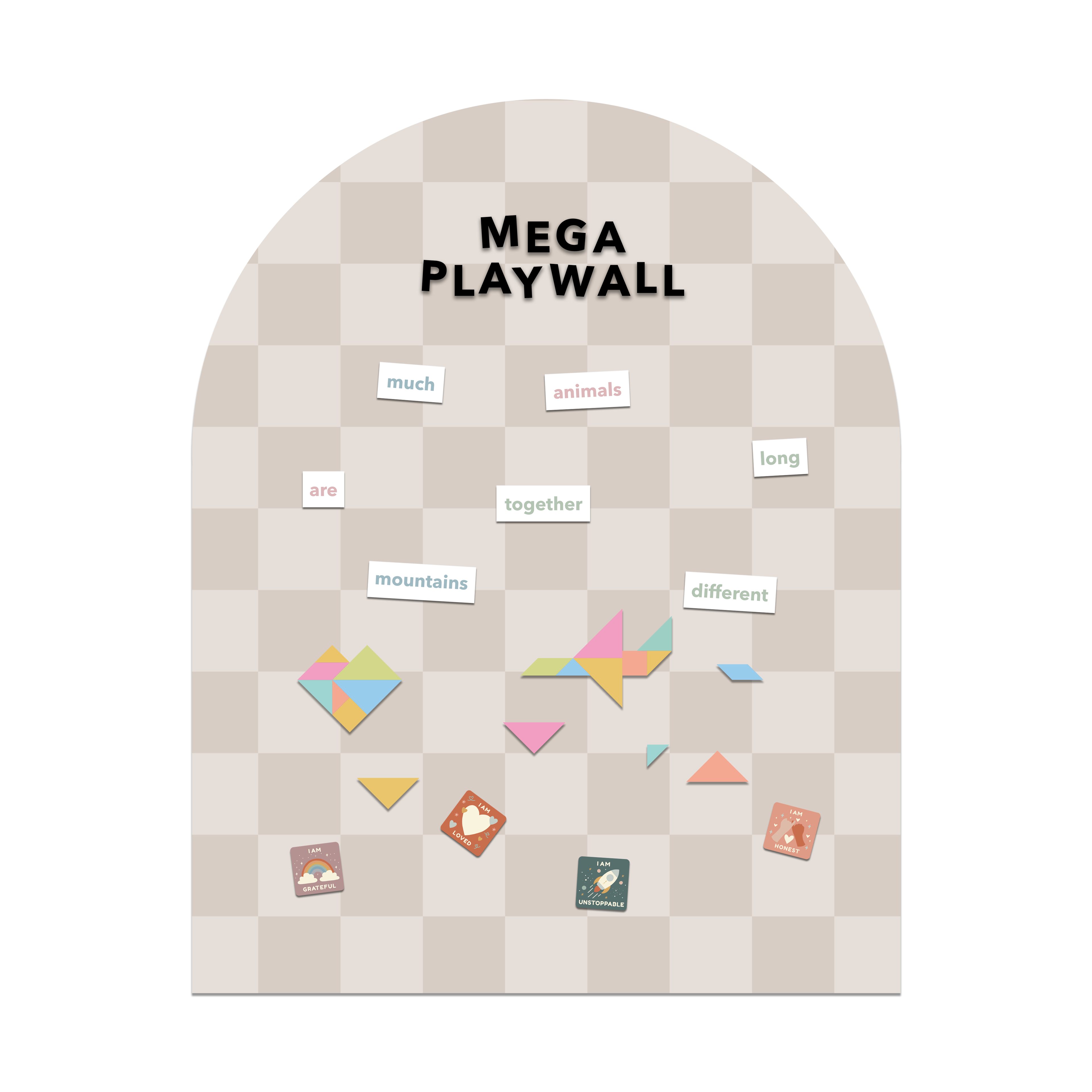 Mega Magic Playwall - Arch Magnetic Wall Decal (Neutral Check)