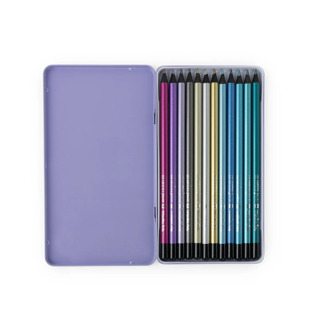 12 Metallic Colouring Pencils