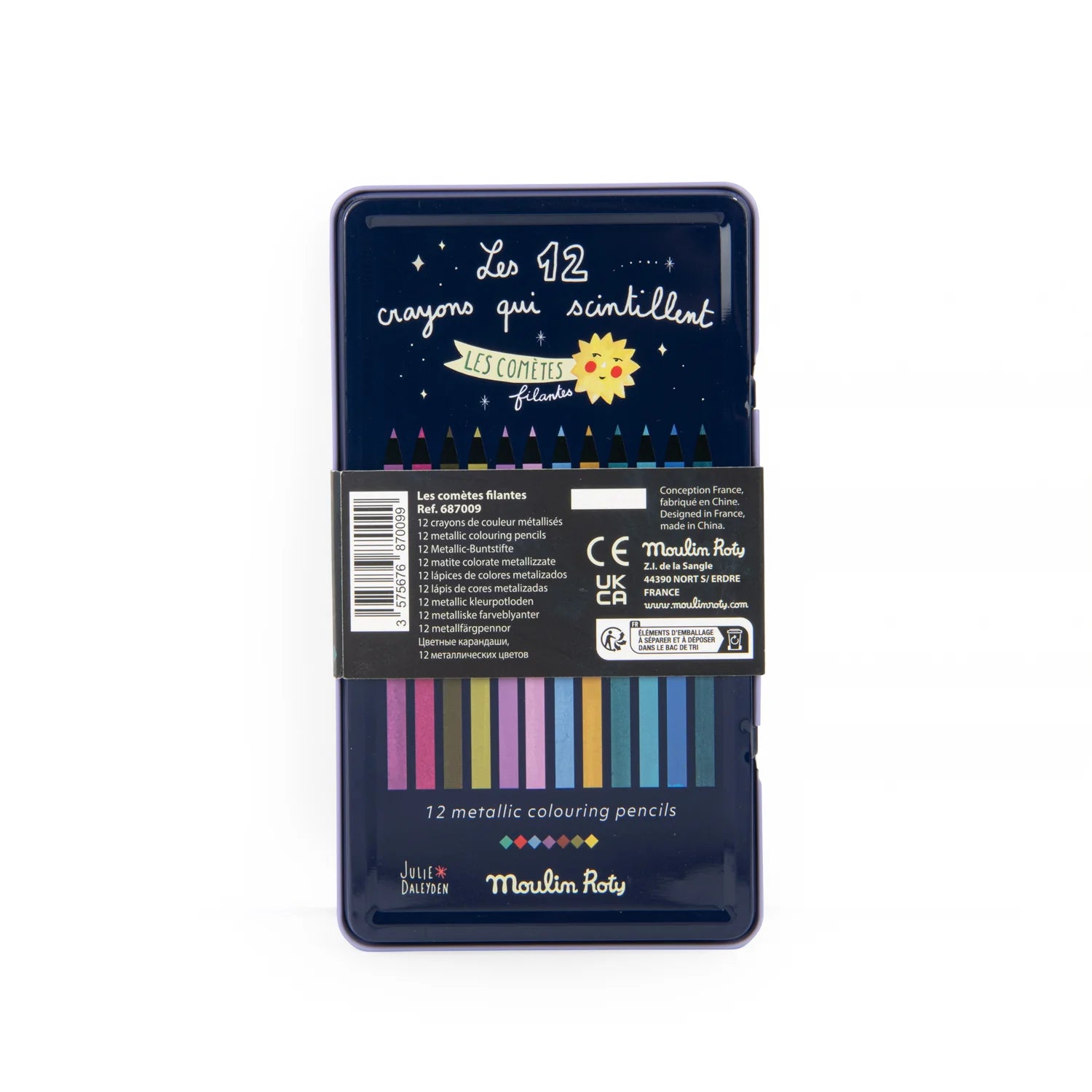 12 Metallic Colouring Pencils