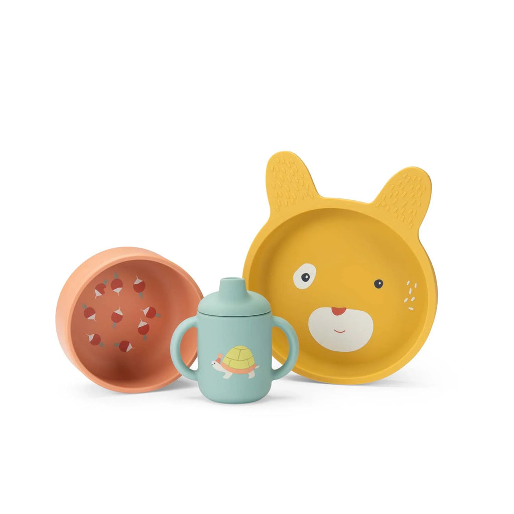 Silicone Baby Dish Set - Trois Petits Lapins