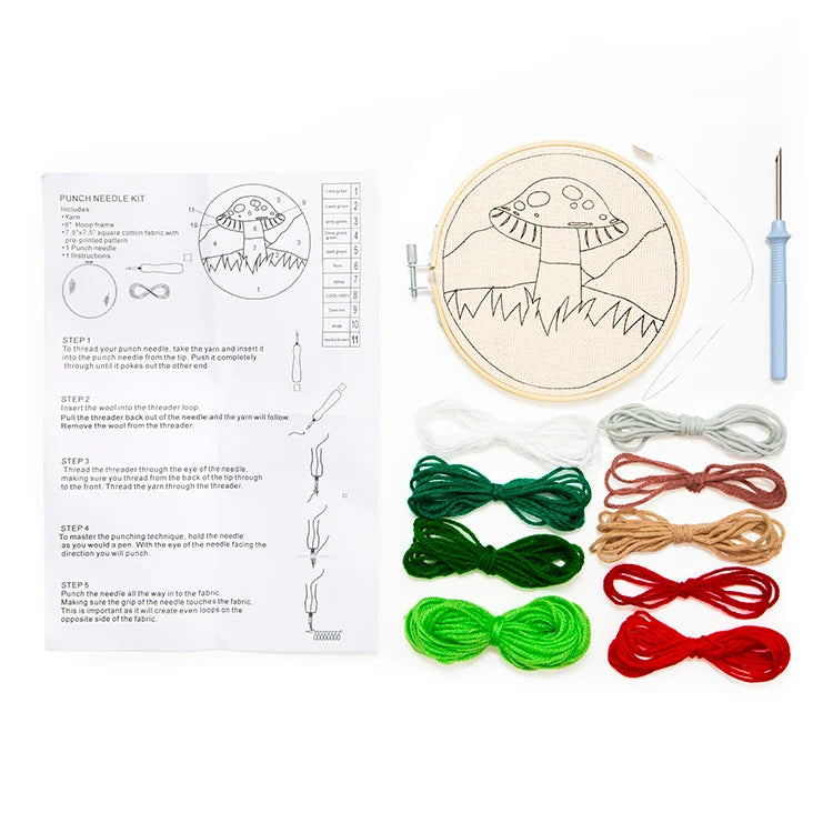Mushroom Punch Needle Craft Kit