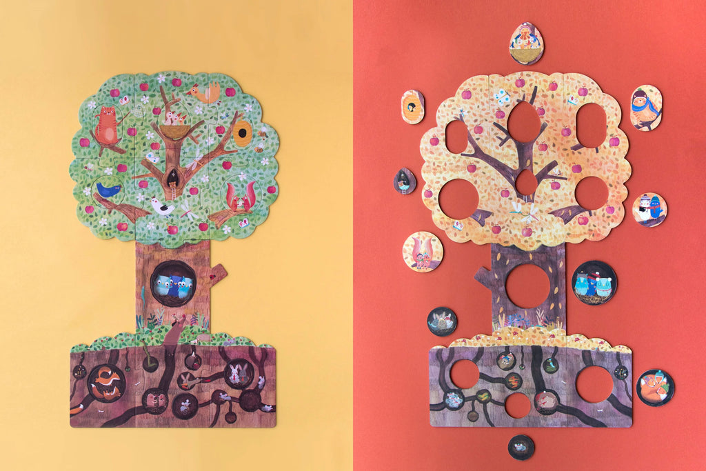 Mon Petit Pommier Fall Double Sided Puzzle