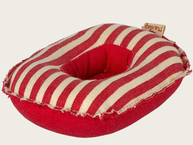 Maileg Small Rubber Boat, Mouse - Red Stripe