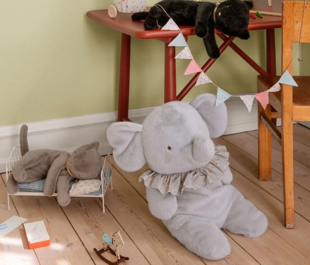 Maileg Sleeping Kitten Plush, Medium - Black